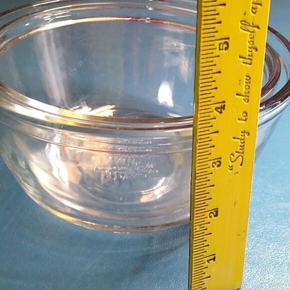 Anchor Hocking Clear Glass 1 QT and 1 1/2 QT Mixing Bowls Cottagecore - Picture 7 of 7